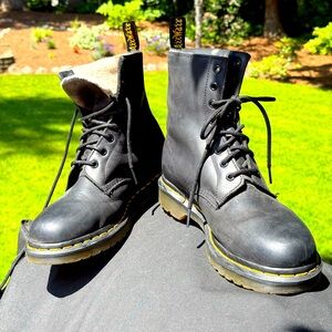 Dr. Martens Black Leather Boots, women size 10